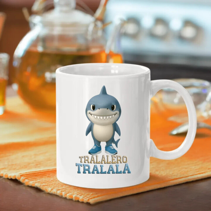 Tralalero Tralala Baby Bubu - Italian Brainrot - žralok v botách - hrnek s potiskem