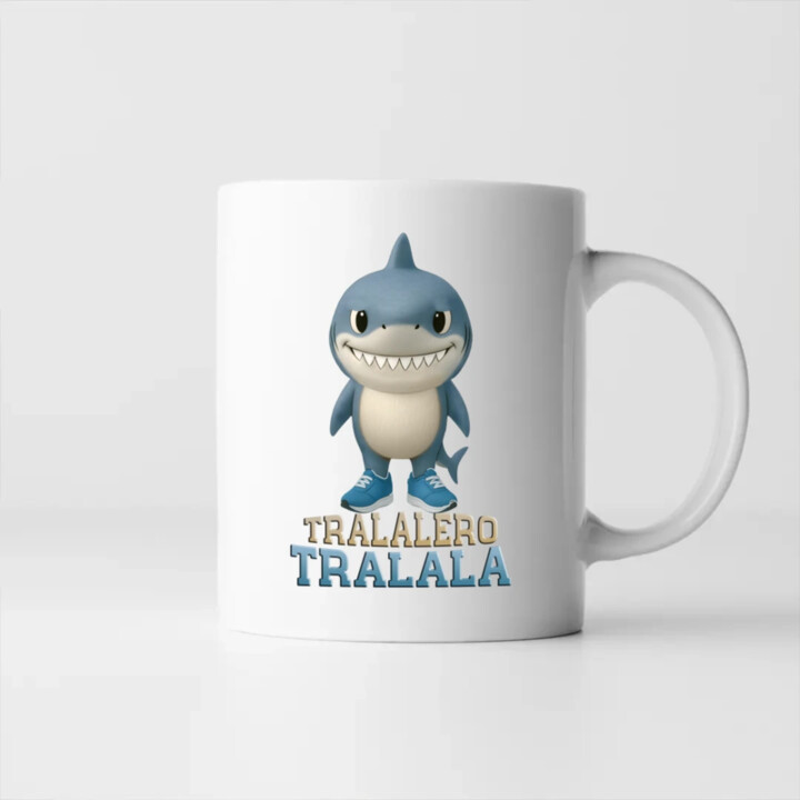 Tralalero Tralala Baby Bubu - Italian Brainrot - žralok v botách - hrnek s potiskem