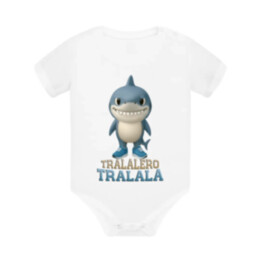 Tralalero Tralala Baby Bubu - Italian Brainrot - žralok v botách - dětské body s potiskem