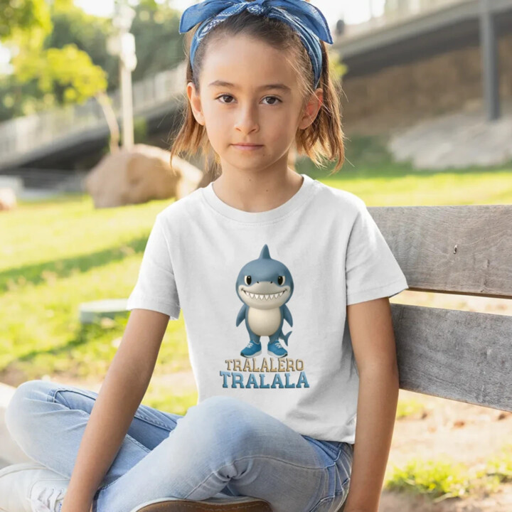 Tralalero Tralala Baby Bubu - Italian Brainrot - žralok v botách - dětské tričko s potiskem
