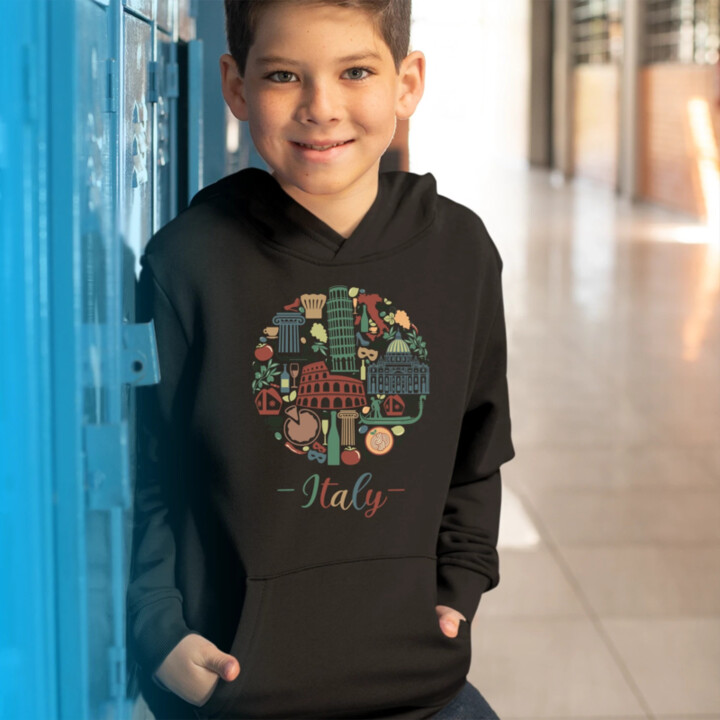 Italy - Itálie - dětská mikina s kapucí