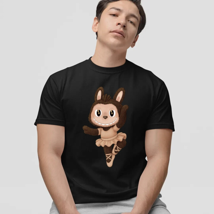Plyšový Maskot Bubu Ballerina - pánské tričko s potiskem pro fanoušky Labubu