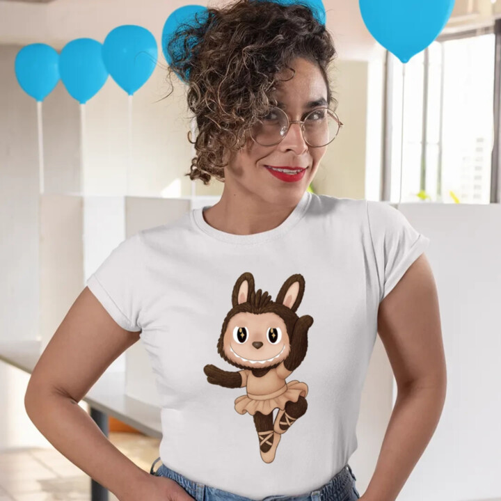 Plyšový Maskot Bubu Ballerina  - dámské tričko s potiskem pro fanoušky Labubu