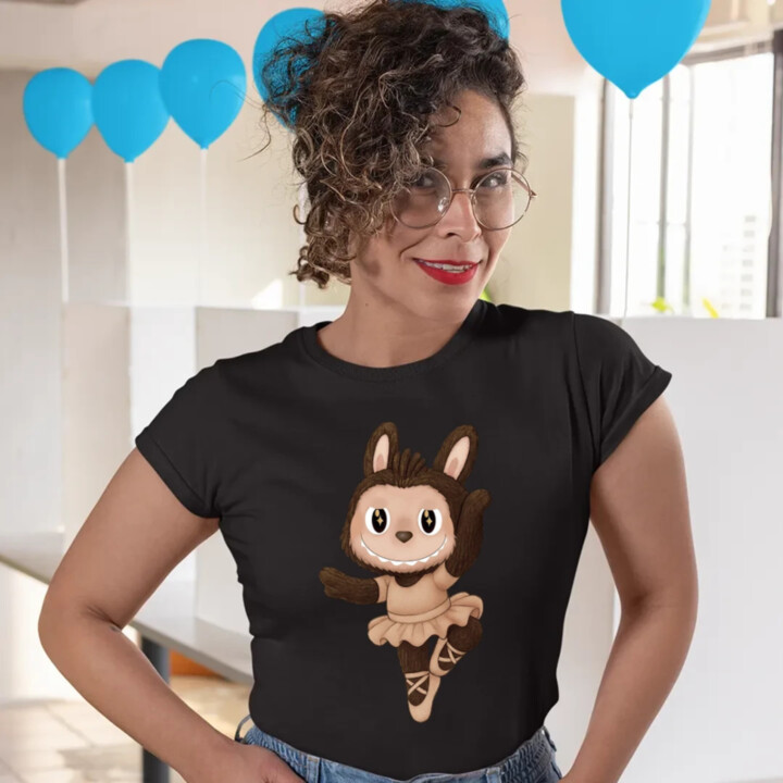 Plyšový Maskot Bubu Ballerina  - dámské tričko s potiskem pro fanoušky Labubu
