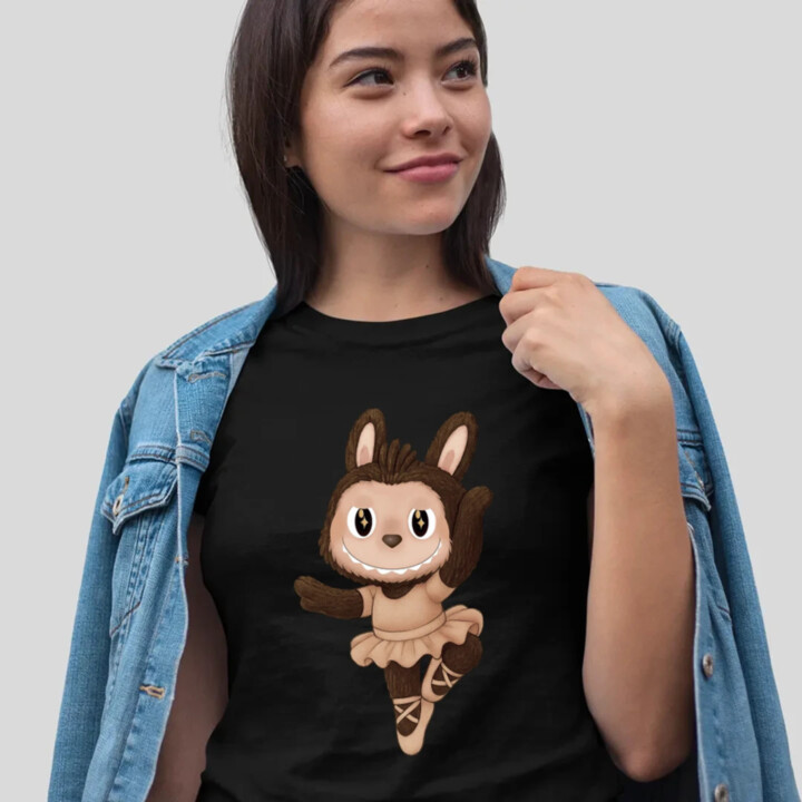 Plyšový Maskot Bubu Ballerina  - dámské tričko s potiskem pro fanoušky Labubu