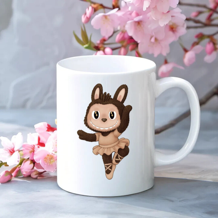 Plyšový Maskot Bubu Ballerina - hrnek s potiskem pro fanoušky Labubu