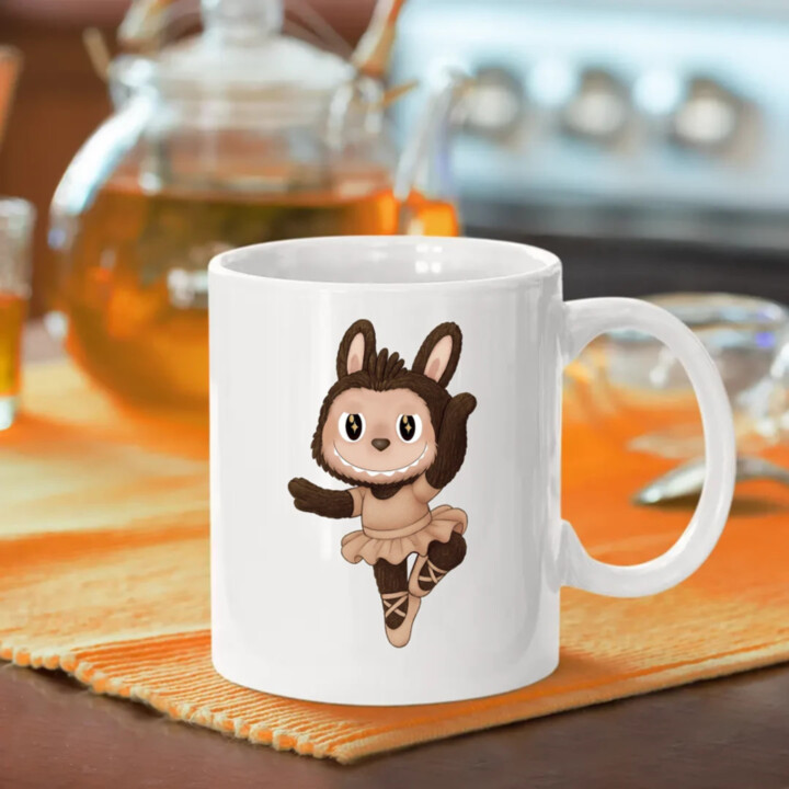 Plyšový Maskot Bubu Ballerina - hrnek s potiskem pro fanoušky Labubu