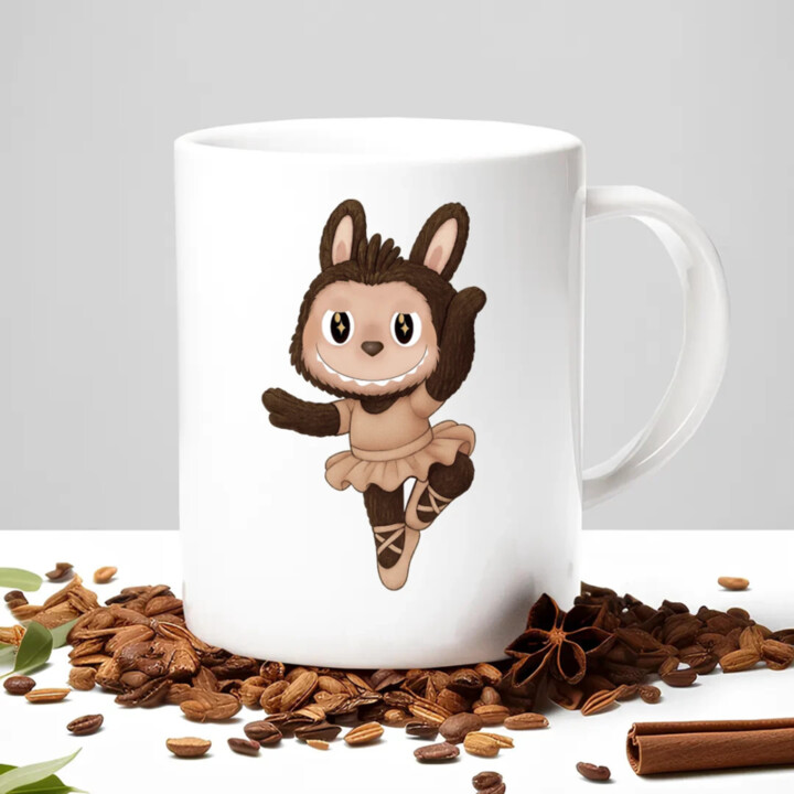 Plyšový Maskot Bubu Ballerina - hrnek s potiskem pro fanoušky Labubu