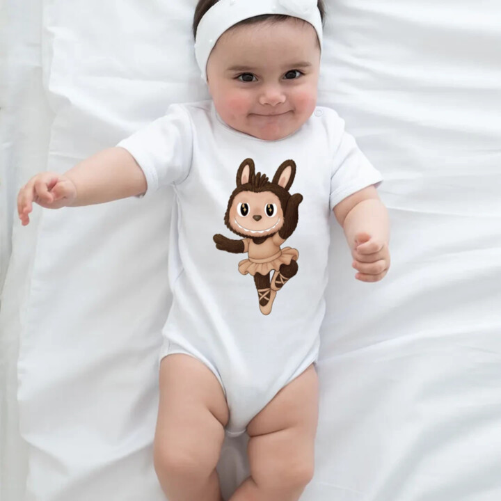 Plyšový Maskot Bubu Ballerina - dětské body s potiskem pro fanoušky Labubu