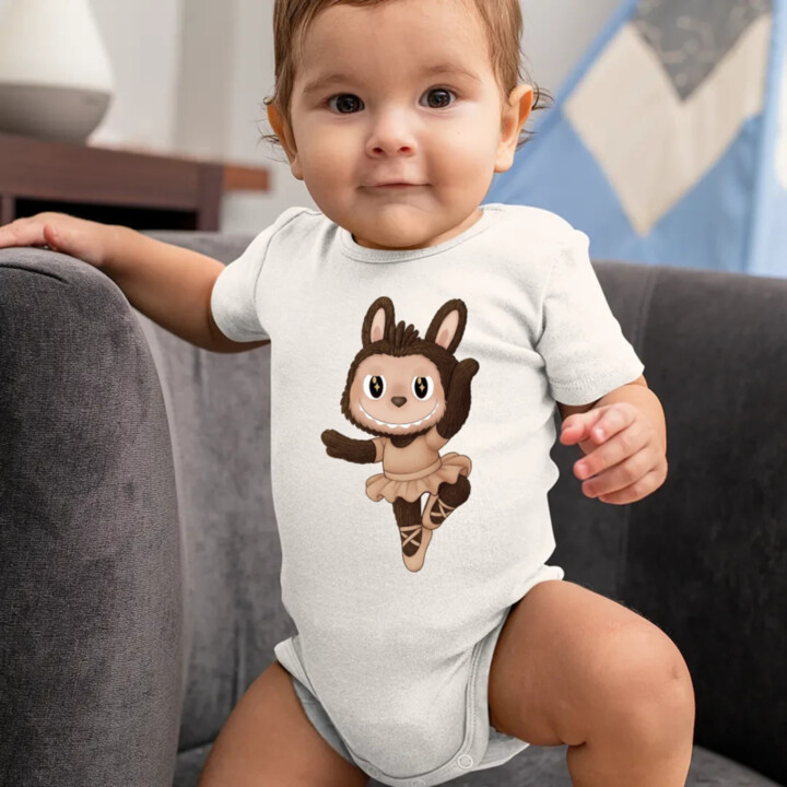 Plyšový Maskot Bubu Ballerina - dětské body s potiskem pro fanoušky Labubu