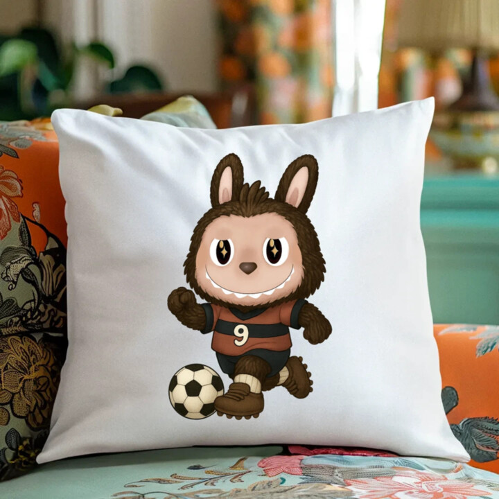 Plyšový Maskot Bubu Fotbalista - polštář s potiskem pro fanoušky Labubu