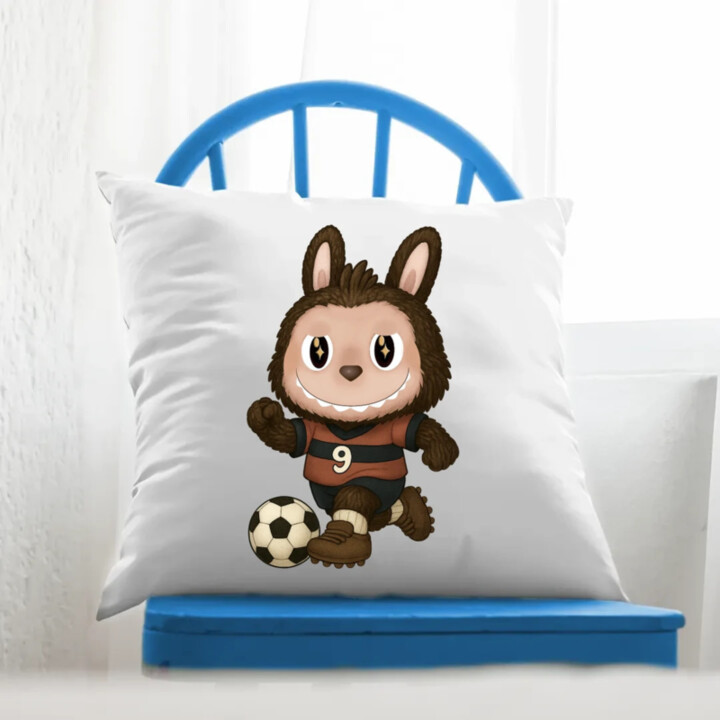 Plyšový Maskot Bubu Fotbalista - polštář s potiskem pro fanoušky Labubu