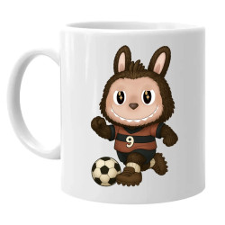 Plyšový Maskot Bubu Fotbalista - hrnek s potiskem pro fanoušky Labubu