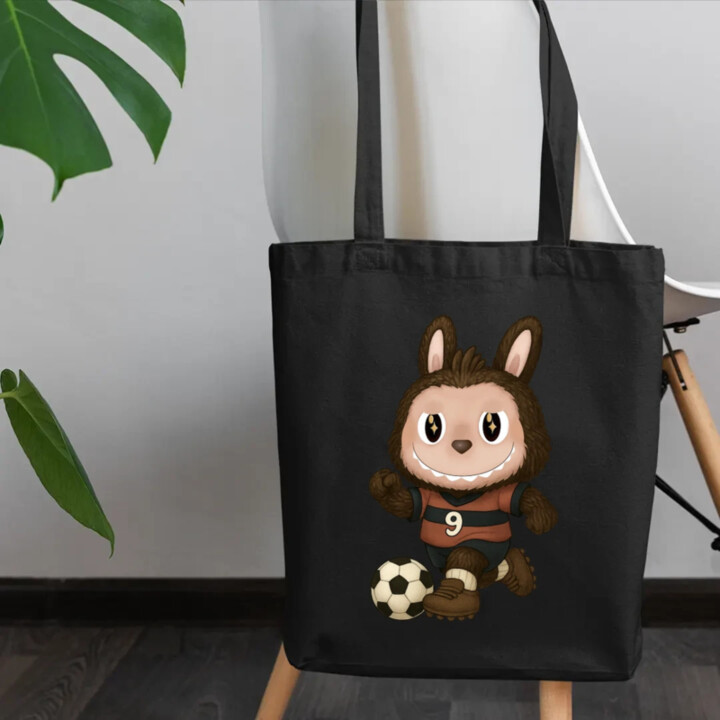 Plyšový Maskot Bubu Fotbalista - taška s potiskem pro fanoušky Labubu