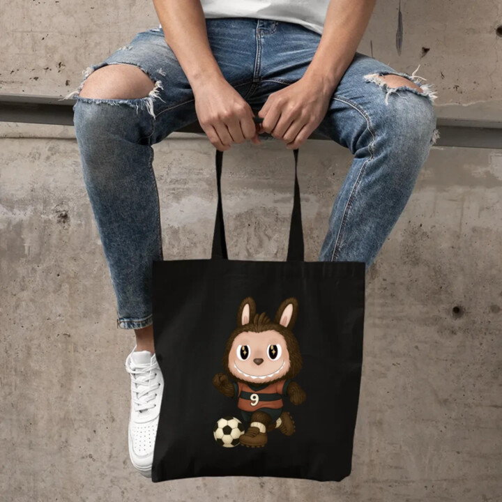 Plyšový Maskot Bubu Fotbalista - taška s potiskem pro fanoušky Labubu