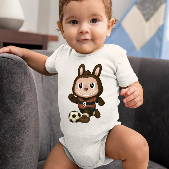 Plyšový Maskot Bubu Fotbalista - dětské body s potiskem pro fanoušky Labubu
