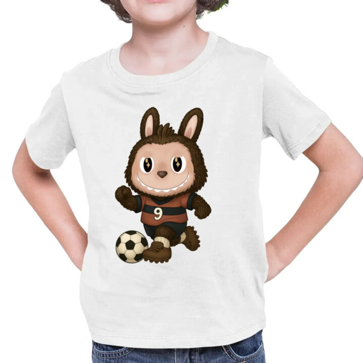 Plyšový Maskot Bubu Fotbalista - dětské tričko s potiskem pro fanoušky Labubu
