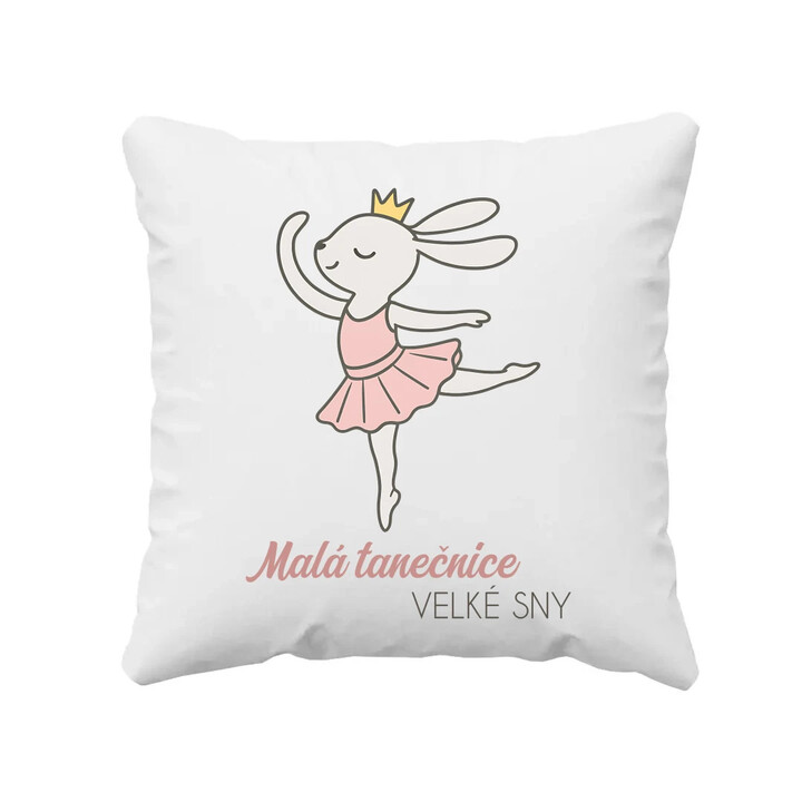 Malá tanečnice, velké sny - polštář s potiskem
