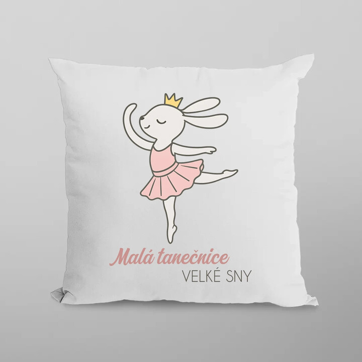Malá tanečnice, velké sny - polštář s potiskem