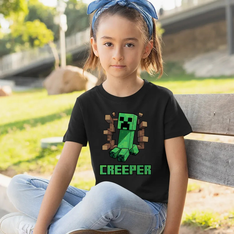Creeper - dětské tričko s potiskem pro fanoušky hry Minecraft
