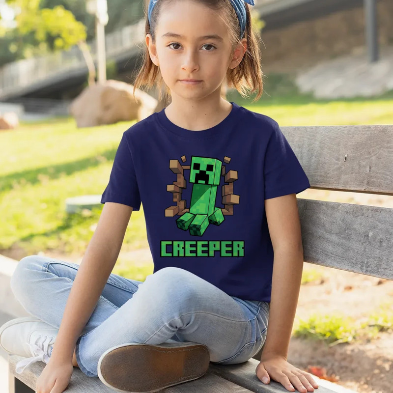 Creeper - dětské tričko s potiskem pro fanoušky hry Minecraft
