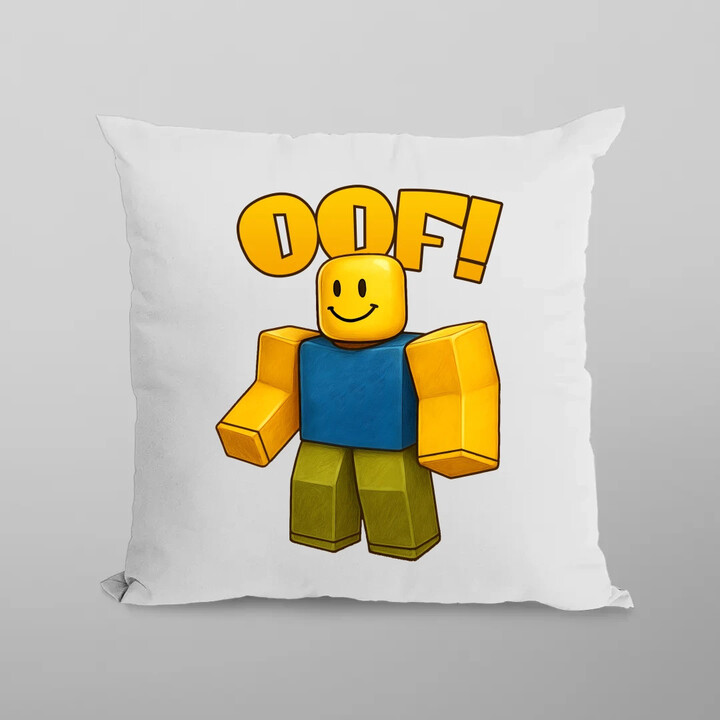 Oof - polštář s potiskem pro fanoušky hry Roblox