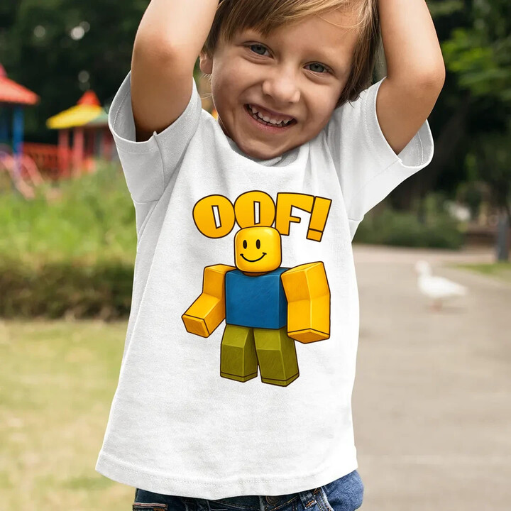 Oof - dětské tričko s potiskem pro fanoušky hry Roblox