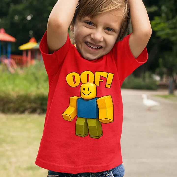 Oof - dětské tričko s potiskem pro fanoušky hry Roblox