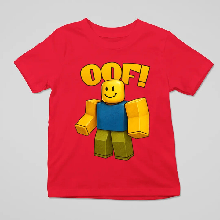 Oof - dětské tričko s potiskem pro fanoušky hry Roblox