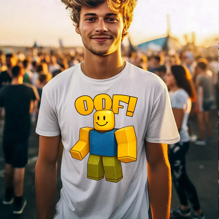 Oof - pánské tričko s potiskem pro fanoušky hry Roblox
