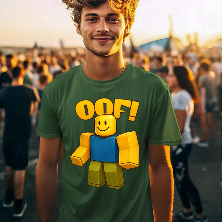 Oof - pánské tričko s potiskem pro fanoušky hry Roblox