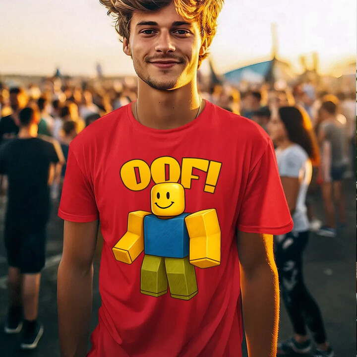 Oof - pánské tričko s potiskem pro fanoušky hry Roblox