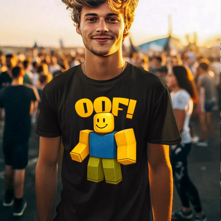 Oof - pánské tričko s potiskem pro fanoušky hry Roblox