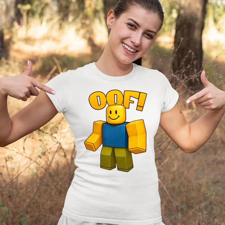 Oof  - dámské tričko s potiskem pro fanoušky hry Roblox