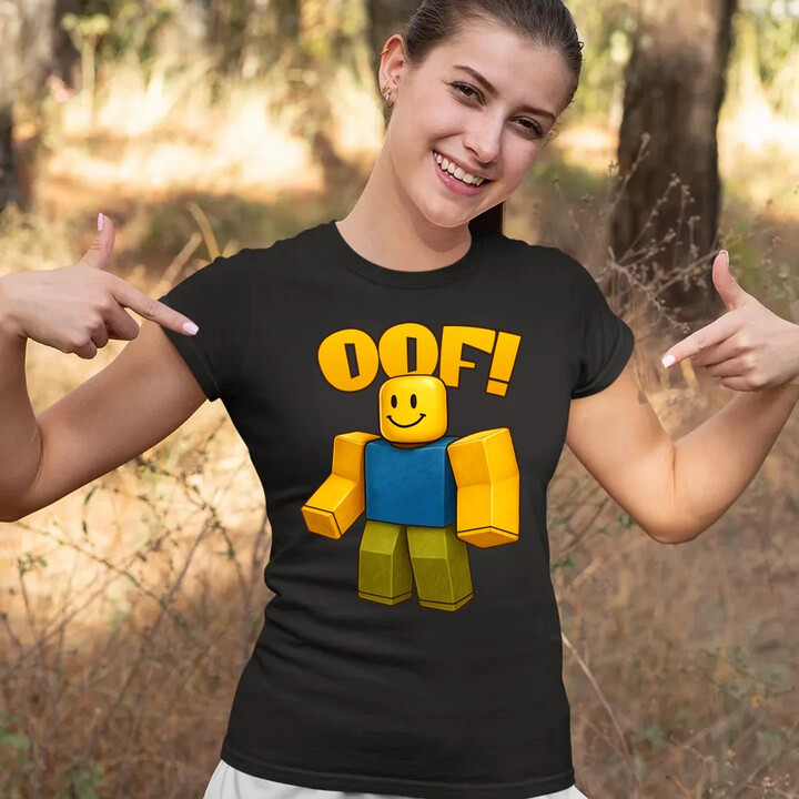 Oof  - dámské tričko s potiskem pro fanoušky hry Roblox