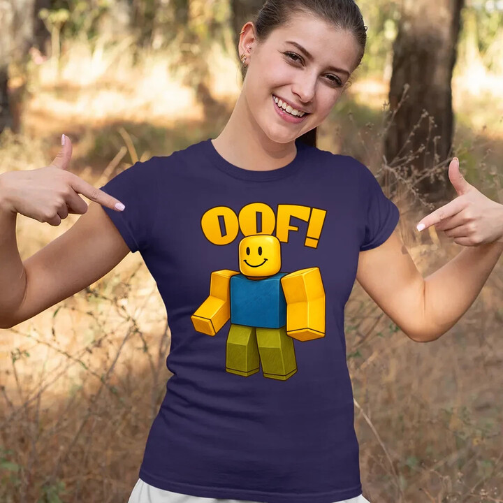Oof  - dámské tričko s potiskem pro fanoušky hry Roblox
