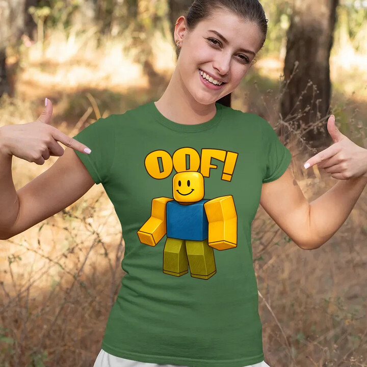 Oof  - dámské tričko s potiskem pro fanoušky hry Roblox
