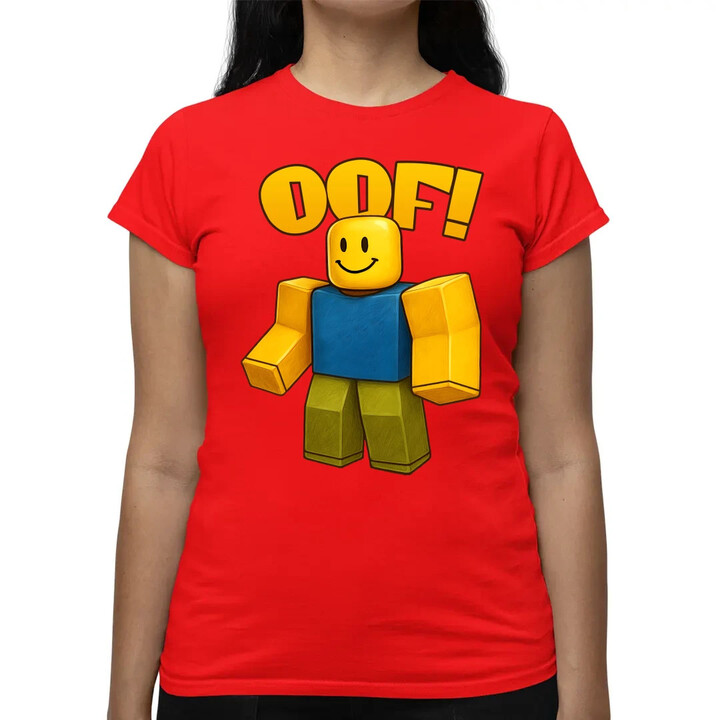 Oof  - dámské tričko s potiskem pro fanoušky hry Roblox