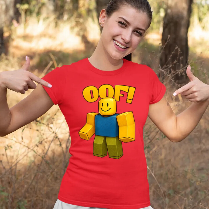 Oof  - dámské tričko s potiskem pro fanoušky hry Roblox
