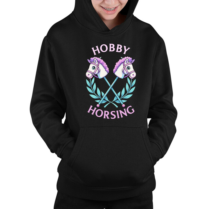 Hobby horsing - dětská mikina s kapucí
