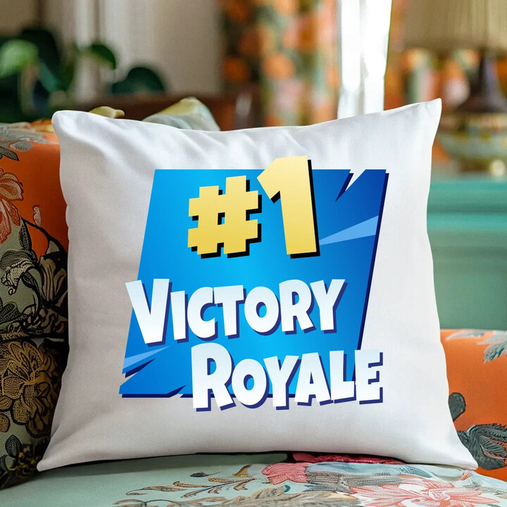 Number 1 Victory Royale - polštář s potiskem pro fanoušky hry Fortnite