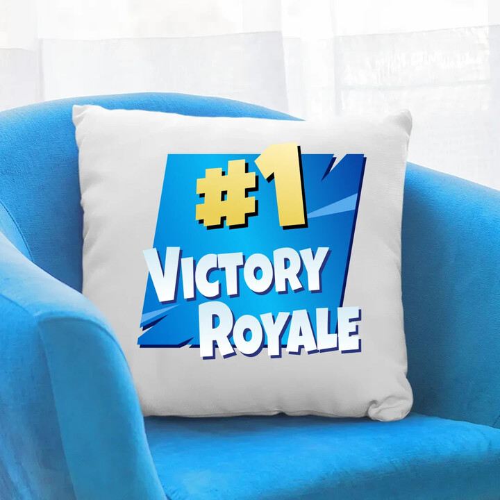 Number 1 Victory Royale - polštář s potiskem pro fanoušky hry Fortnite