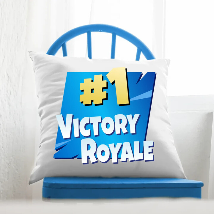 Number 1 Victory Royale - polštář s potiskem pro fanoušky hry Fortnite