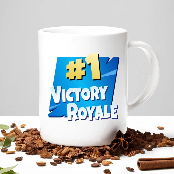 Number 1 Victory Royale - hrnek s potiskem pro fanoušky hry Fortnite