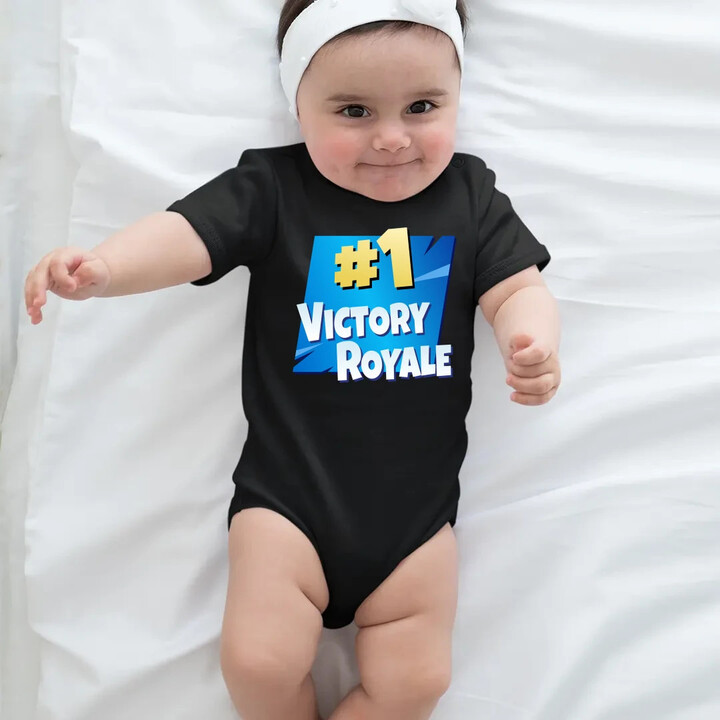 Number 1 Victory Royale - dětské body s potiskem pro fanoušky hry Fortnite
