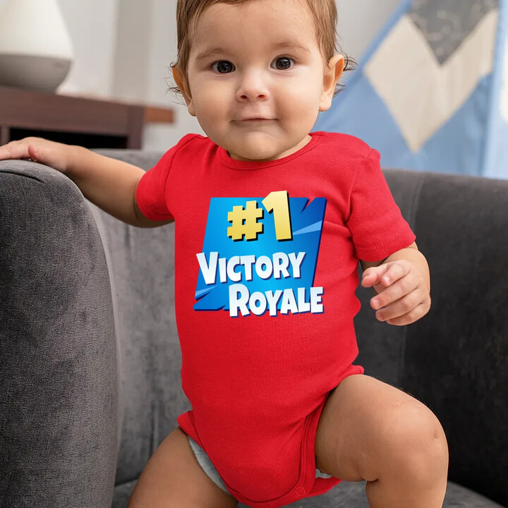 Number 1 Victory Royale - dětské body s potiskem pro fanoušky hry Fortnite