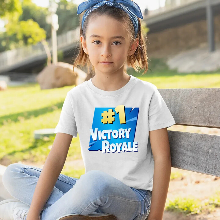 Number 1 Victory Royale - dětské tričko s potiskem pro fanoušky hry Fortnite