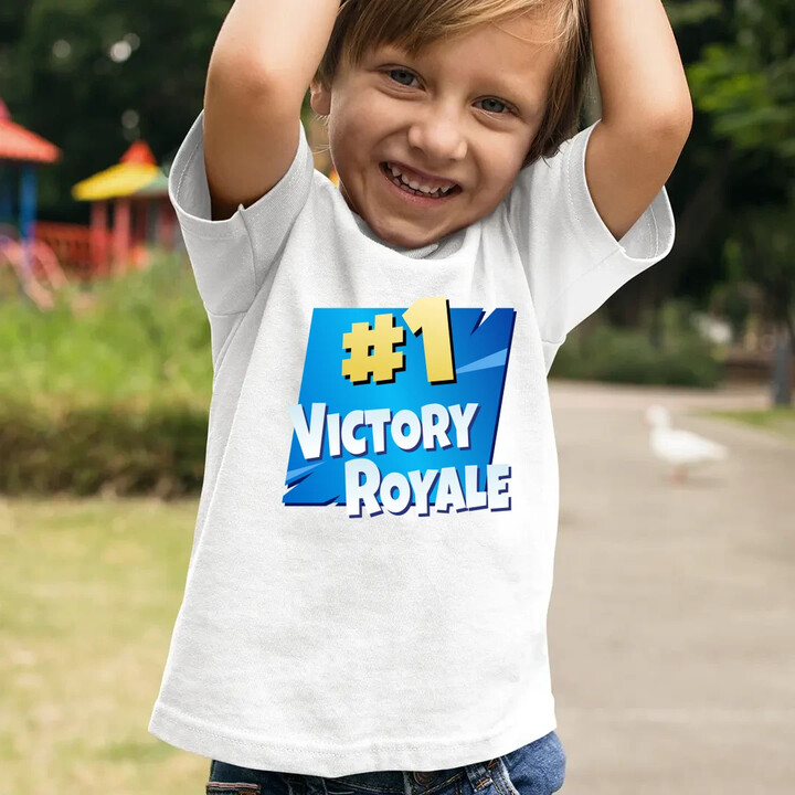Number 1 Victory Royale - dětské tričko s potiskem pro fanoušky hry Fortnite