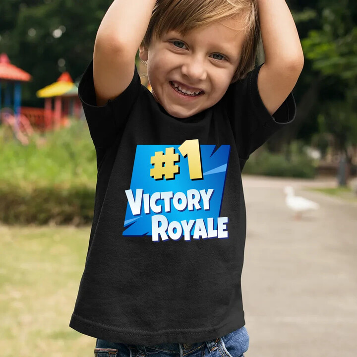 Number 1 Victory Royale - dětské tričko s potiskem pro fanoušky hry Fortnite