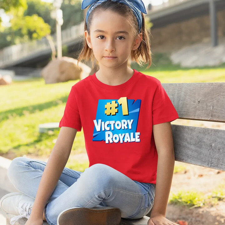 Number 1 Victory Royale - dětské tričko s potiskem pro fanoušky hry Fortnite